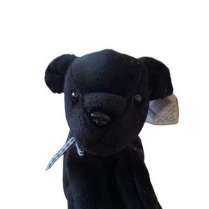 TY Beanie Baby - LUKE the Black Lab (5 inch) - Stuffed Animal Toy Tag is Bent
